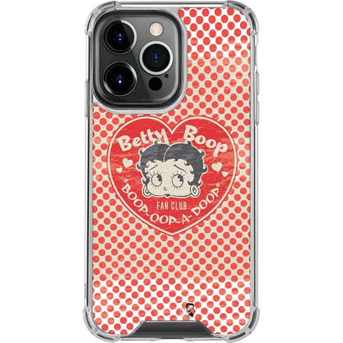 Betty Boop Red Heart iPhone 14 Pro Clear Case